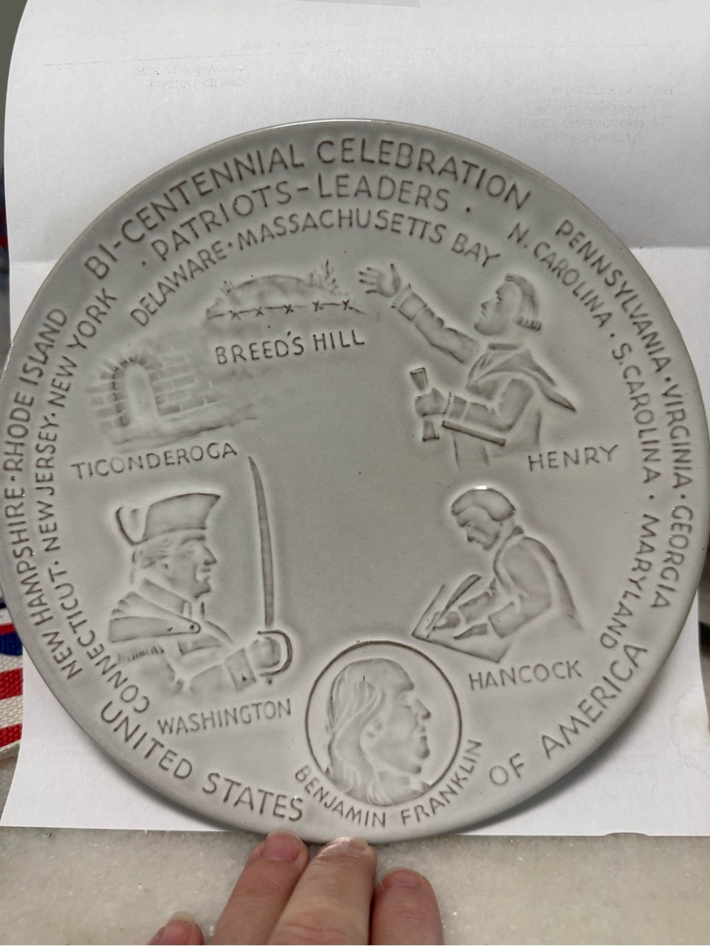 1973 Bicentennial Patriots Benjamin Franklin Plate